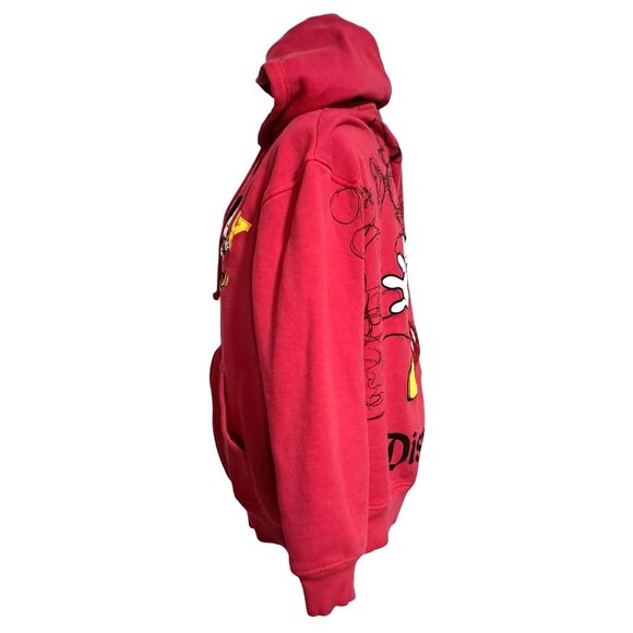 Disneyland Mickey Mouse Red Zip-Up Hoodie Medium Womens Unisex Mens Hooded Sweat - Picture 7 of 9